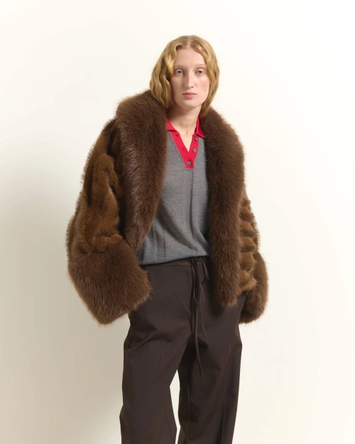 Cropped Faux Fur Jacket