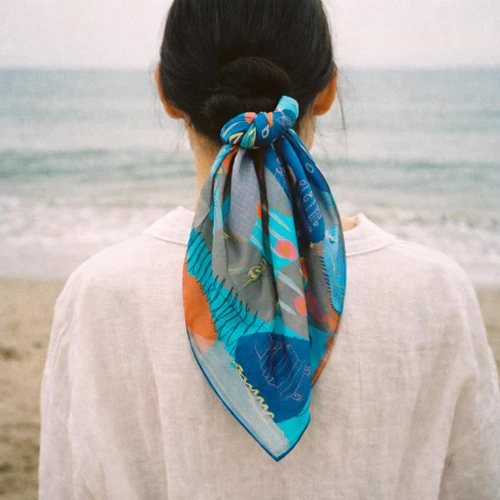Gougenheim Silk Scarf_ Blue Lagoon
