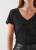 Lightweight Pima Cotton V-Neck_ Black