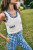 Clover Sweater Tank_ White Blue