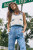 Clover Sweater Tank_ White Blue