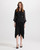 Atlas Crepe and Chiffon Pleated Dress_ Black