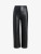 Faux Leather Cropped Wide Leg Pant_ Black