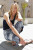 Shibori Shine Liza Skirt_ Indigo