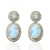 Gold Rainbow Moonstone Stud & Removable Drop Forte Earring
