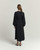 Kimono Sleeve Lace Trim Dress_ Black