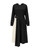 Kimono Sleeve Lace Trim Dress_ Black