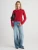 Mabel Puff-sleeve Crewneck_ Red