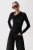 Lena Asymmetrical Knit Top_ Black