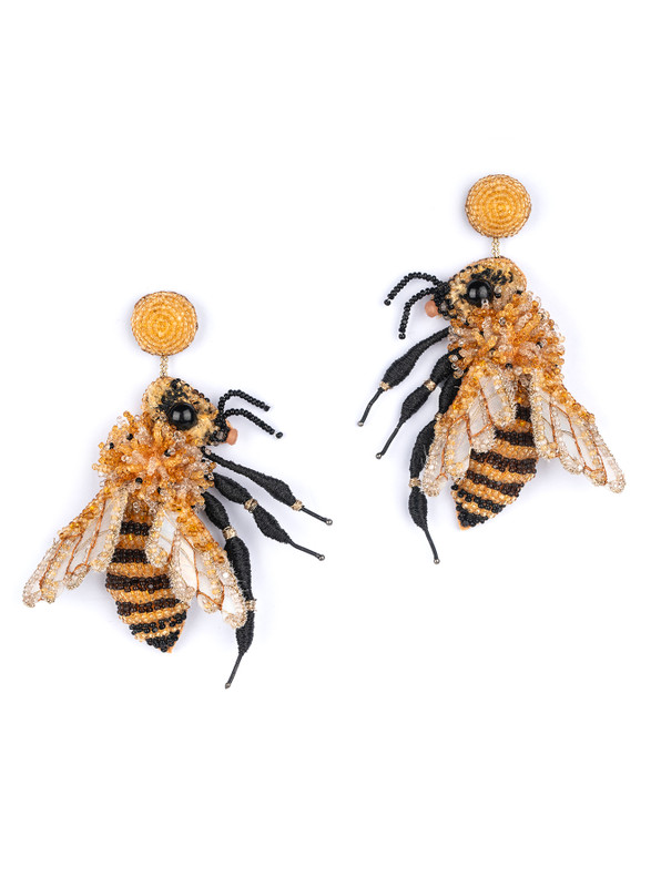 Honeybee Earrings_  Yellow