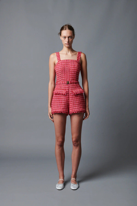 Lolita Romper_ Pink Red Tweed