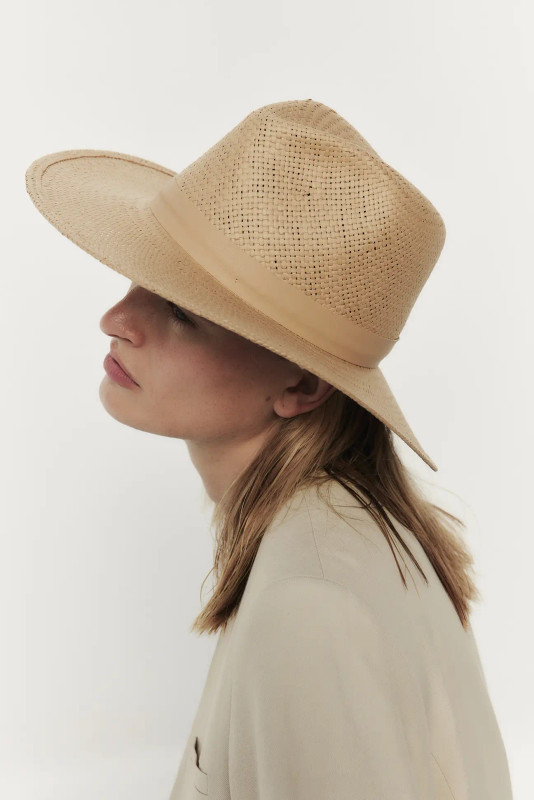 Simone Packable Straw Hat_ Sand