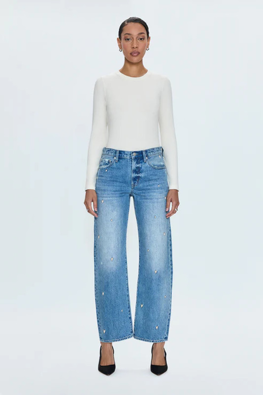 Lexi Mid Rise Bowed Straight Jean_ Confetti Vintage