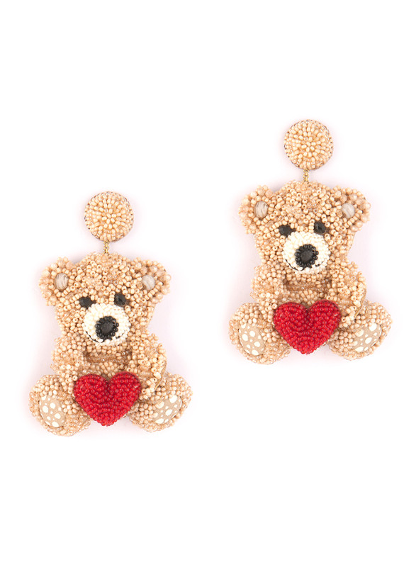 Teddy Earrings_ Beige