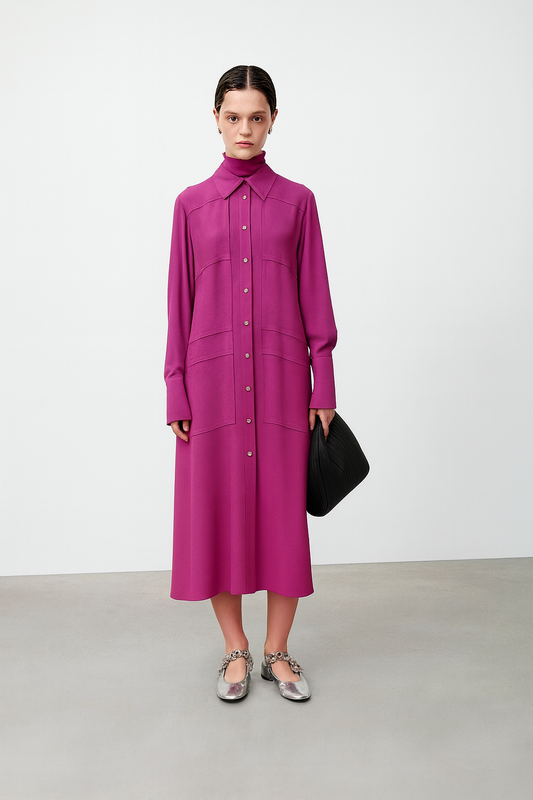 Chemisier Dress_ Radiant Orchid Chemisier Dress_ Radiant Orchid