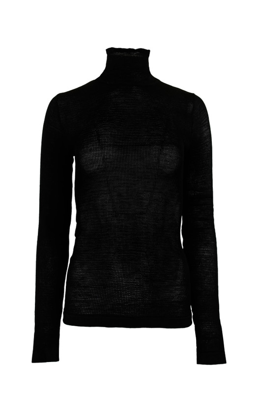 Nomia Sheer Knit Turtleneck_ Black