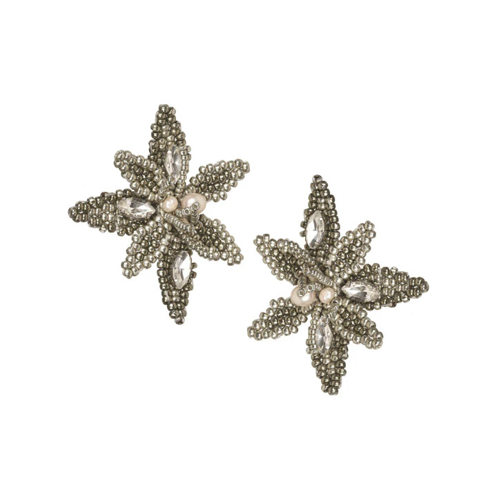 Gardenia Earring_ Silver/White Gardenia Earring_ Silver/White