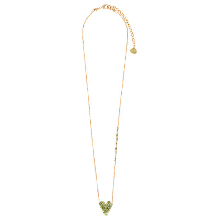Heartsy Necklace_ Green Mix