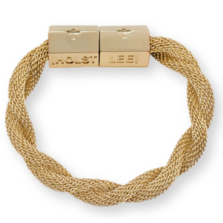 Twisted Mesh Bracelet_ Gold
