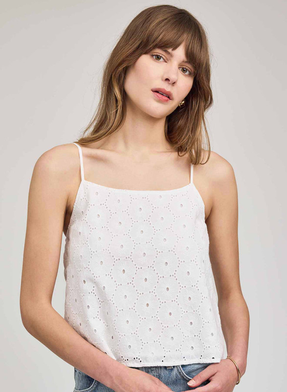 Elsie Eyelet Cami_ White