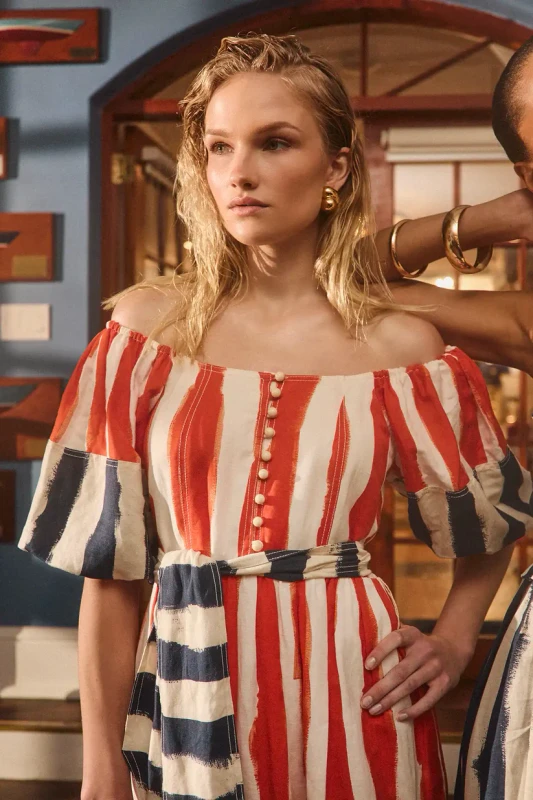 Lucy Dress_ Lighthouse Stripe Red