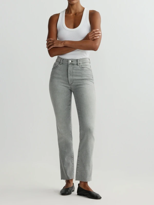 Halle Straight High Rise Instasculpt 29" Jeans_ Light Smoke