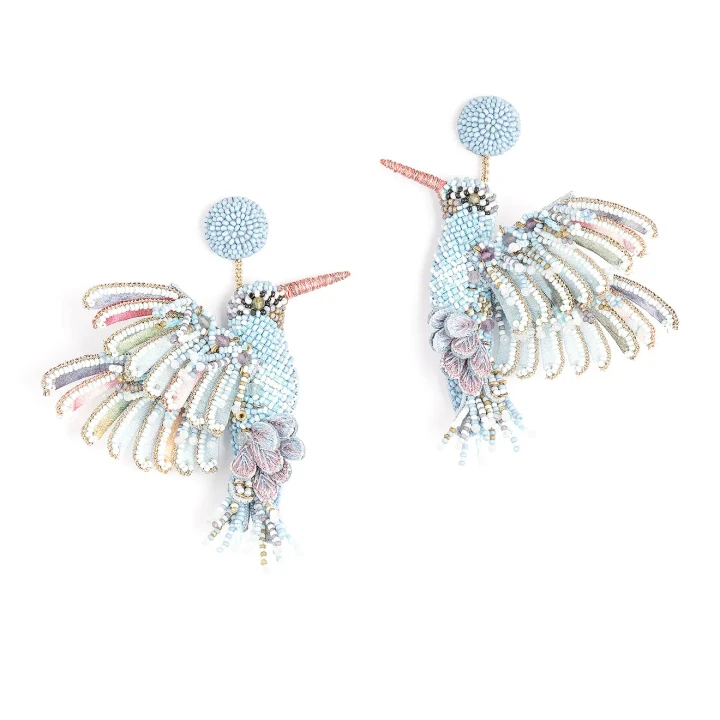 Hummingbird Earring_ Powder Blue