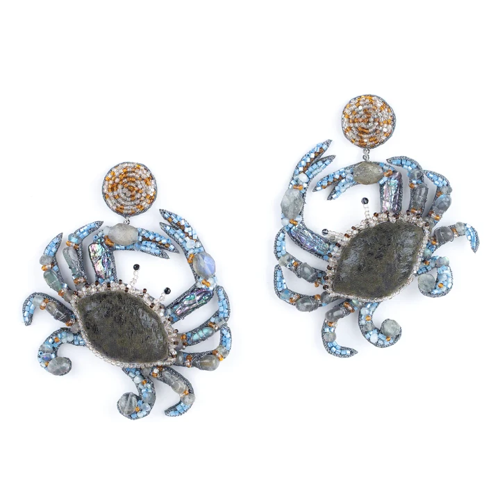 Crab Earring_ Blue