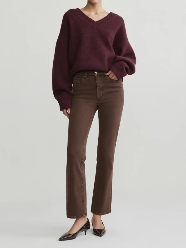Halle Straight High Rise Instasculpt 29" Jeans_ Brownstone