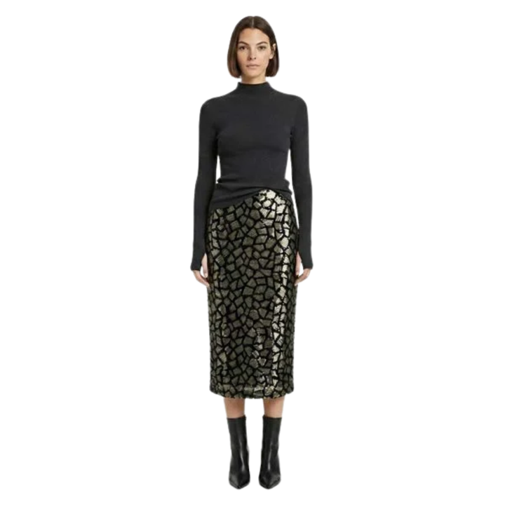 Sundrop Sequins Skirt_ Olive