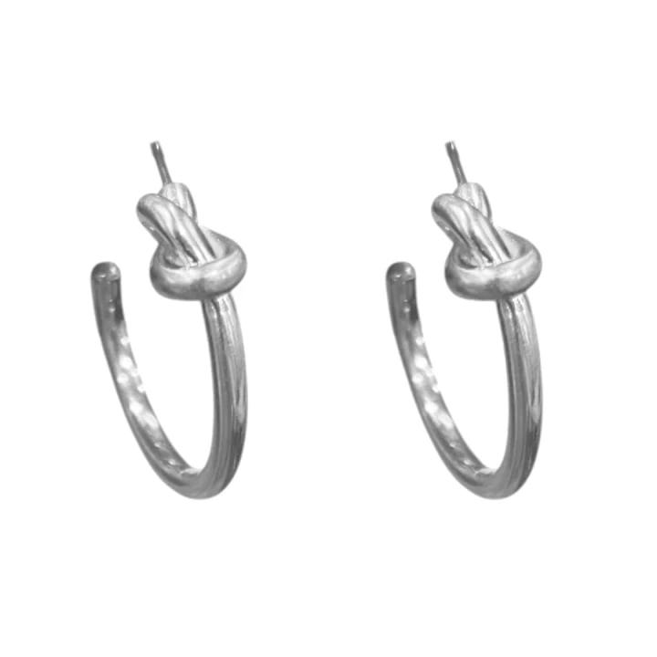 Noa Knot Hoops_ Vintage Silver