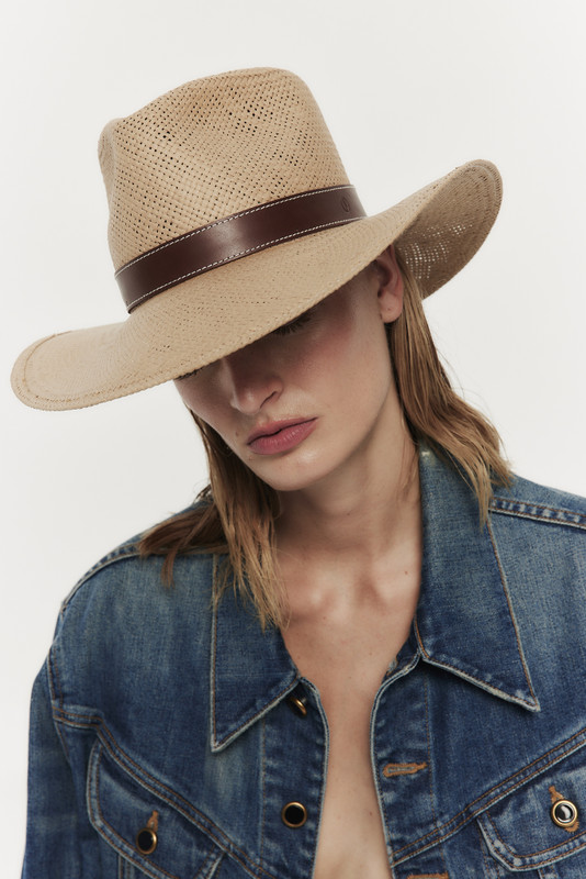 Halston Packable Straw Hat_ Sand