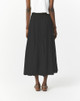 Creased Poplin Skirt_ Black