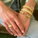 Egy Crystal Line Bangle_ Gold