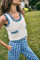 Clover Sweater Tank_ White Blue