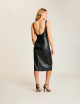 Faux Leather Midi Tank Dress_ Black