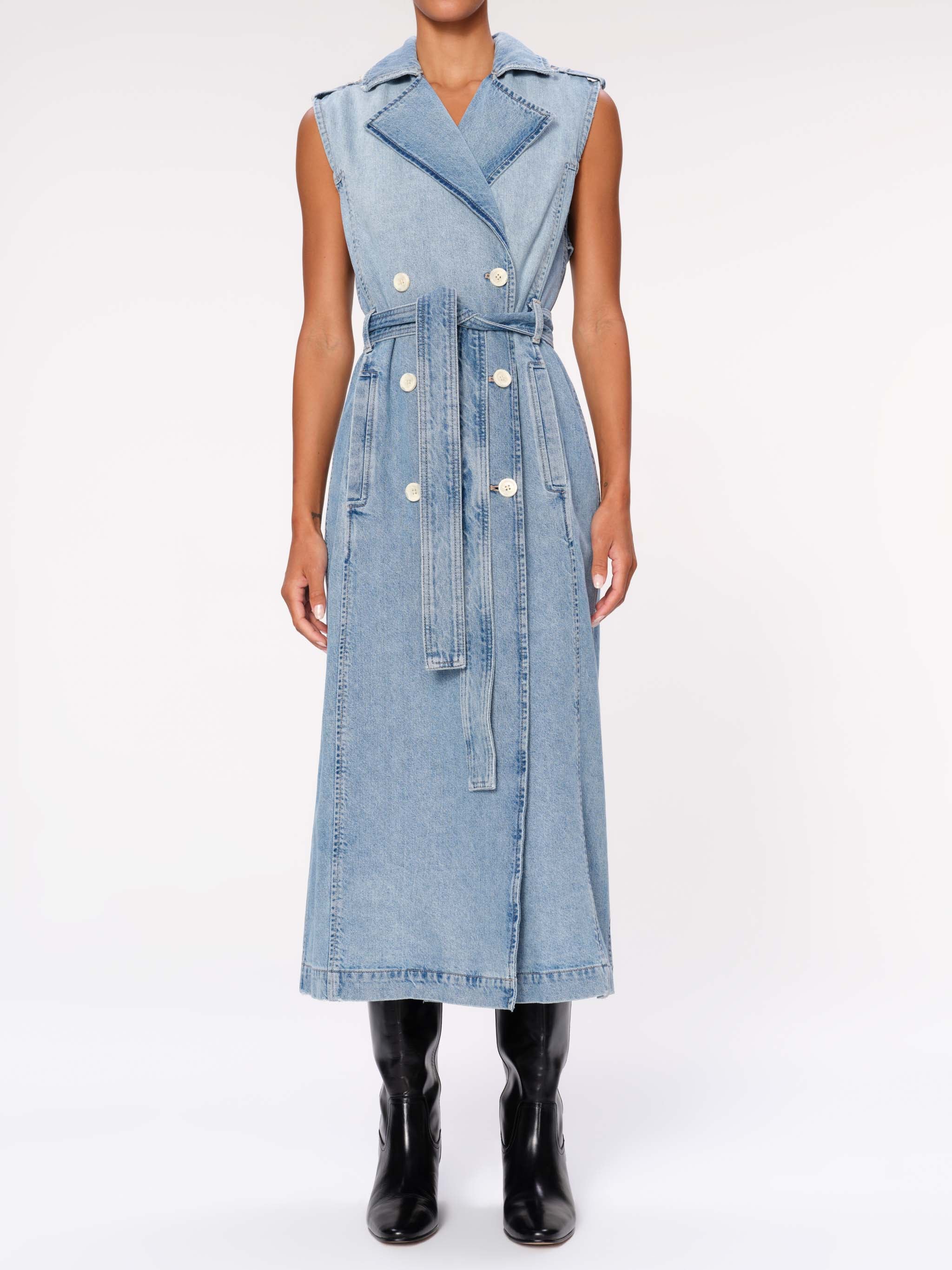 white christmas dresses Ramy Brook Katalina Denim Mini Dress - Medium Wash
