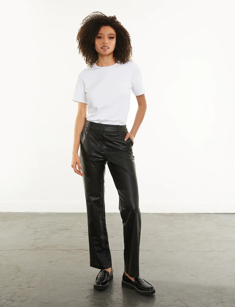 Manhattan Black Leather Pants – Mix Motifs