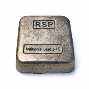 Antimonial Lead 2-4% Alloy Ingot by Rock Shot Products – 10 lb Total (2 lb x 5 Ingots)