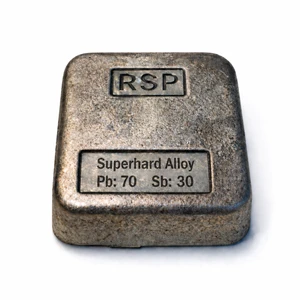Superhard Bullet Alloy, 2-pound ingot, (70% Lead/ 30% Antimony)