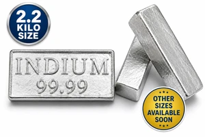 99.99% Pure Indium Metal 1 kg Ingot (4N) | High Purity Indium for Solder, Electronics & Research