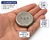 1 oz 99.99% Pure Indium Puck with RSP Stamp and Approximate Dimensions