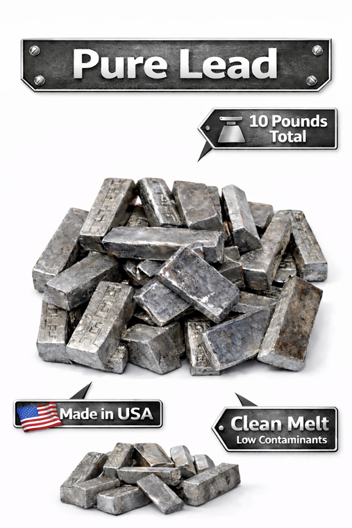 10 lb Pure Lead Mini Ingots – 99.9% pure lead – Rock Shot Products