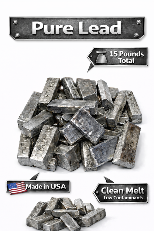 15 lb Pure Lead Mini Ingots – 99.9% pure lead – Rock Shot Products