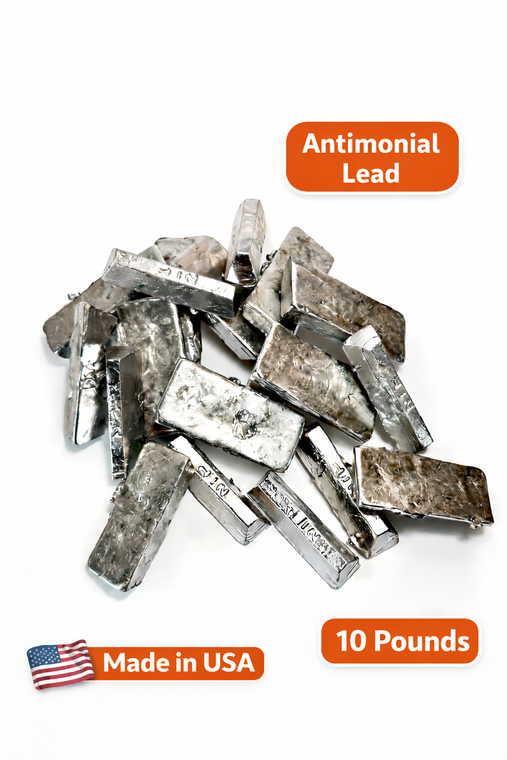 10 lb Hard Lead Mini Ingots – 2-4% Antimony Alloy | Bullet Casting Alloy | Made in USA
