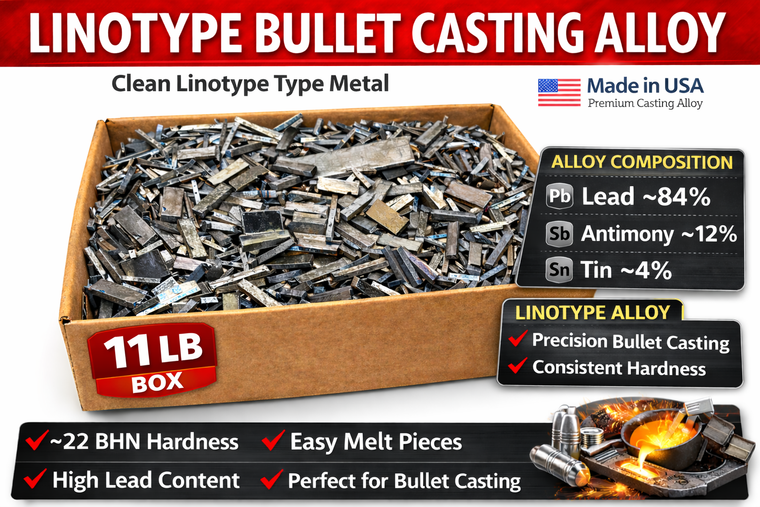 11 lb Linotype Alloy Pieces – Bullet Casting Alloy | Made in USA