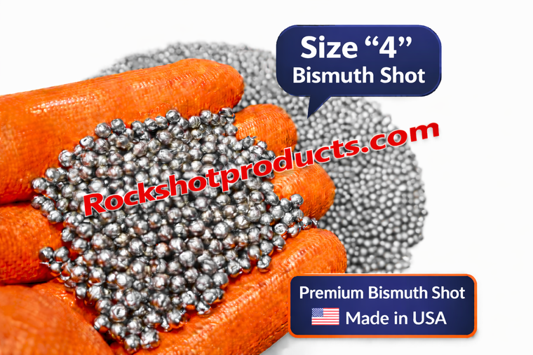 Premium Bismuth Shot – (Size 4)  5 lb Bag – Made in USA – Waterfowl Safe Reloading Shot