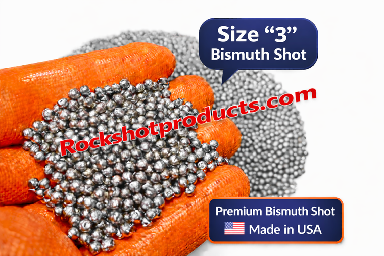 Premium Bismuth Shot Size 3 – 5 lb – shotgun reloading shot – Rock Shot Products