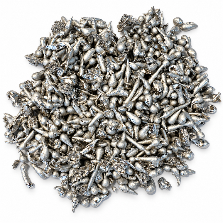 99.5% pure tin popcorn pieces – 1 lb high purity tin metal – Rock Shot Products
