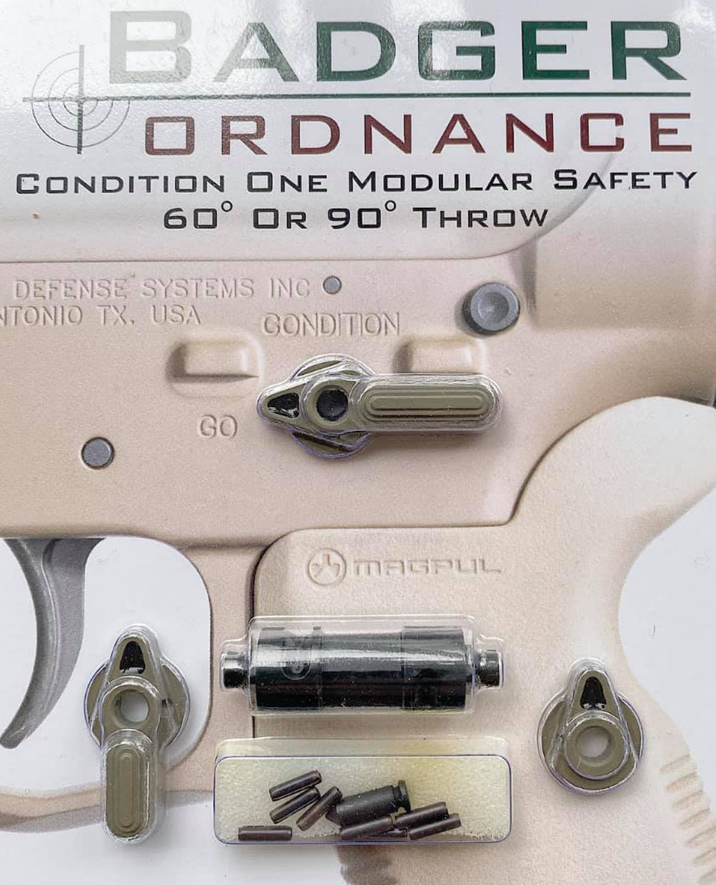 Badger Ordnance C1 Safety セレクター MWS用 40° Badger Ordnance C1 Full Auto Ambi Safety | Select Fire